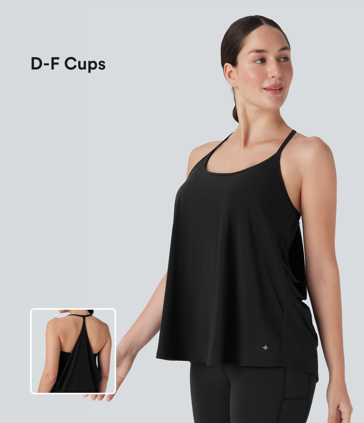 Haut de sport yoga SoftlyZero™ Airy licou drapé effet frais InstantCool, bonnets E-G, protection solaire UPF50