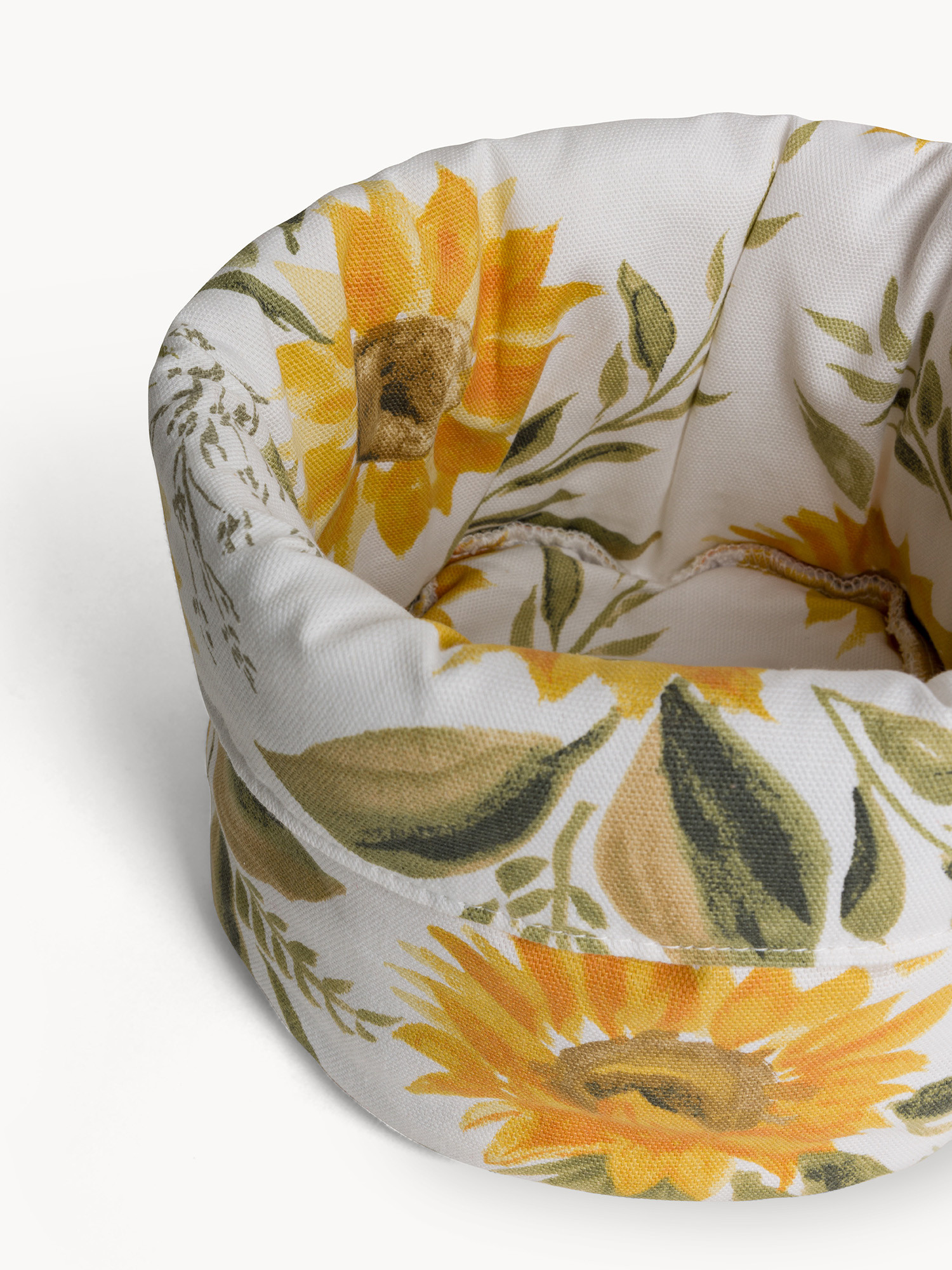 Cestino panama di cotone stampa girasoli