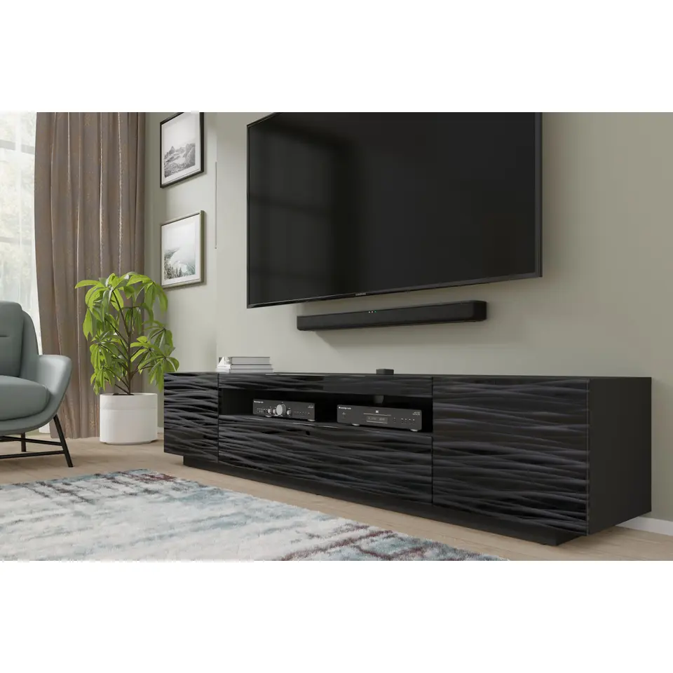 AURA TV-meubel 200 cm universeel sahara zwart