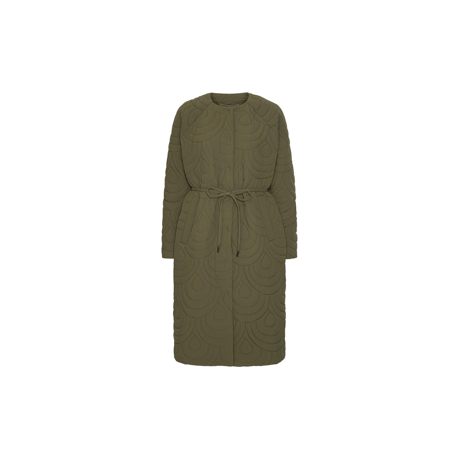 Long Quilted Jacket, olive night