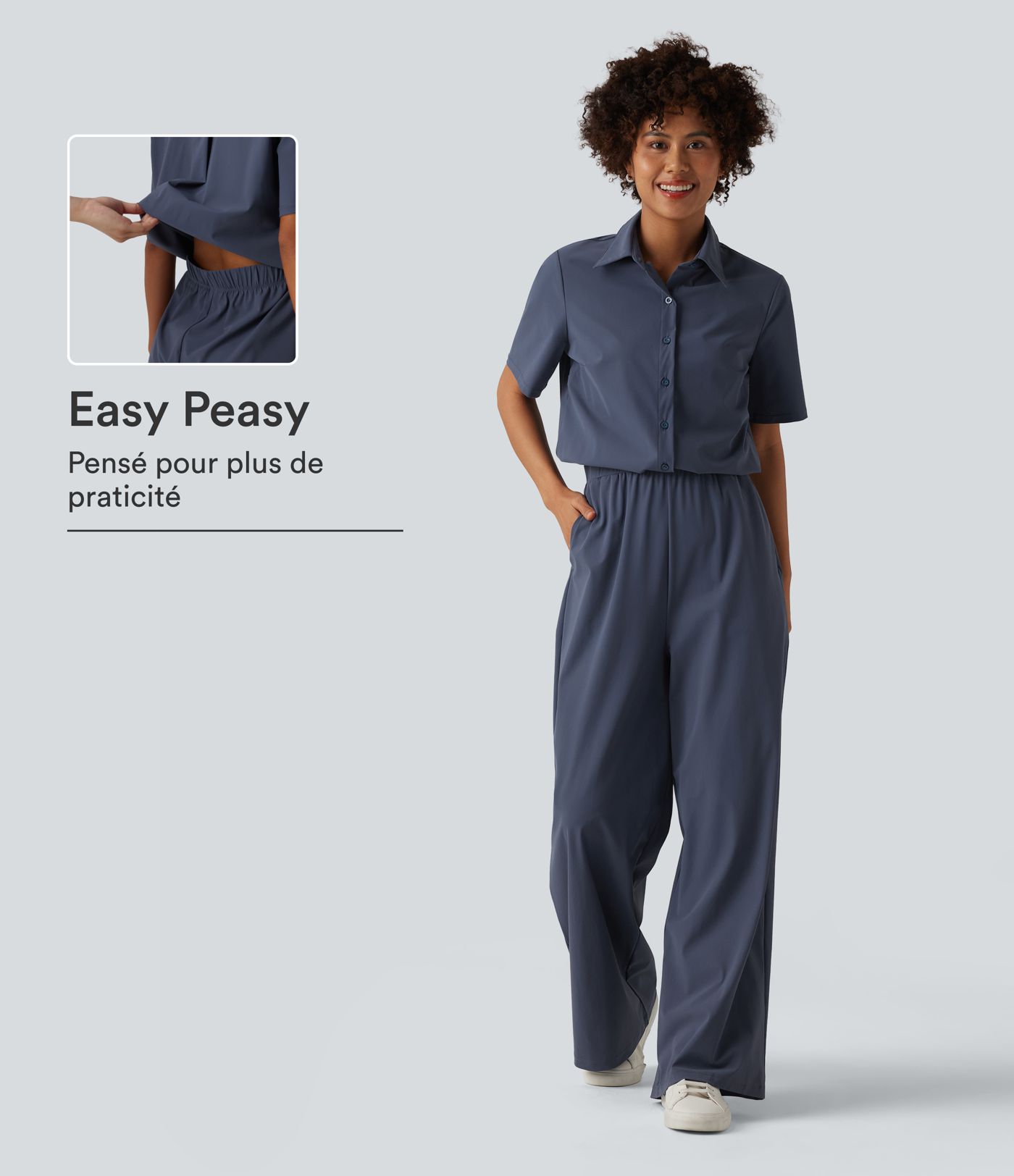 Combinaison courte de travail à manches courtes avec poches - Édition Easy Peasy