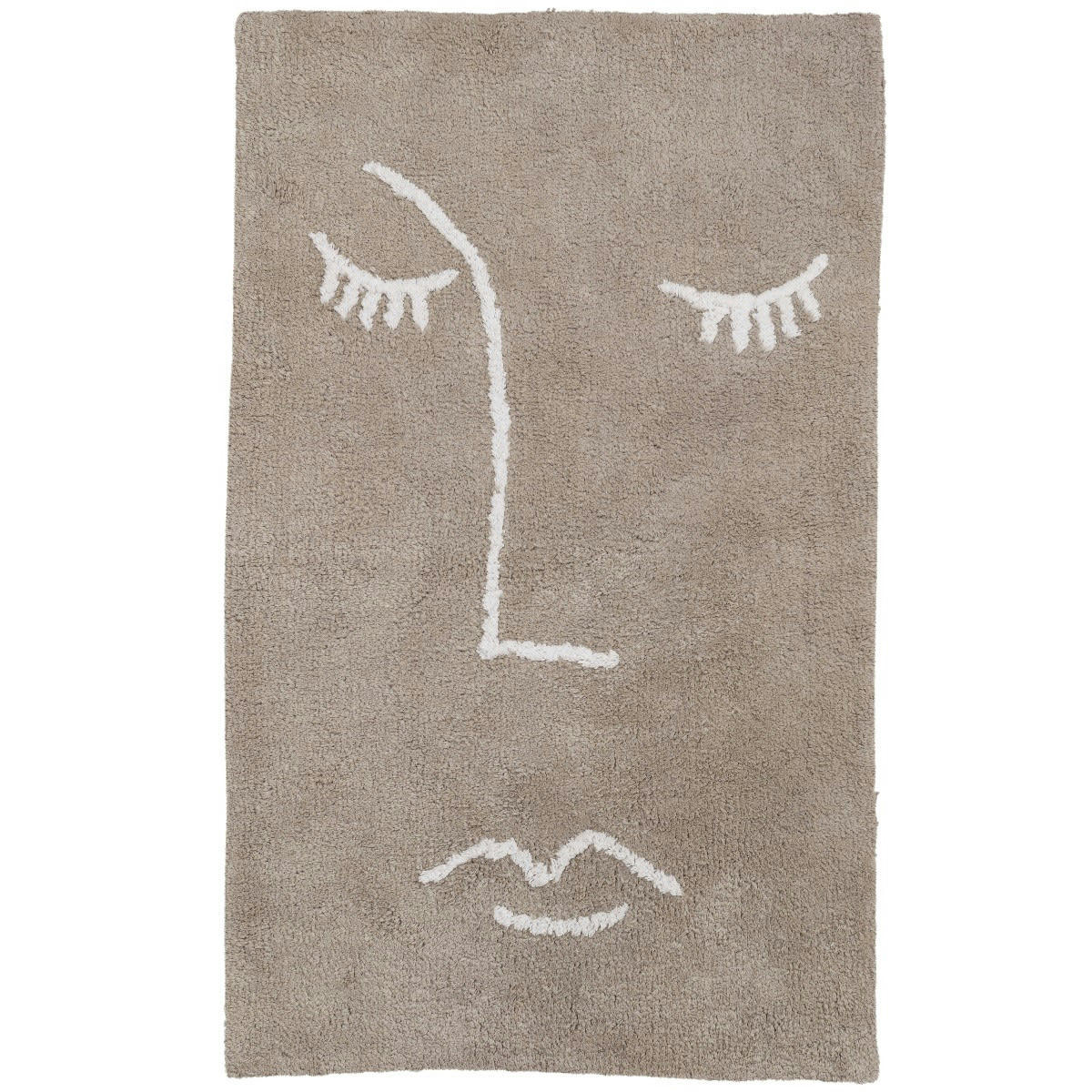 MOAI - Tapis de bain coton fantaisie taupe 50x80cm