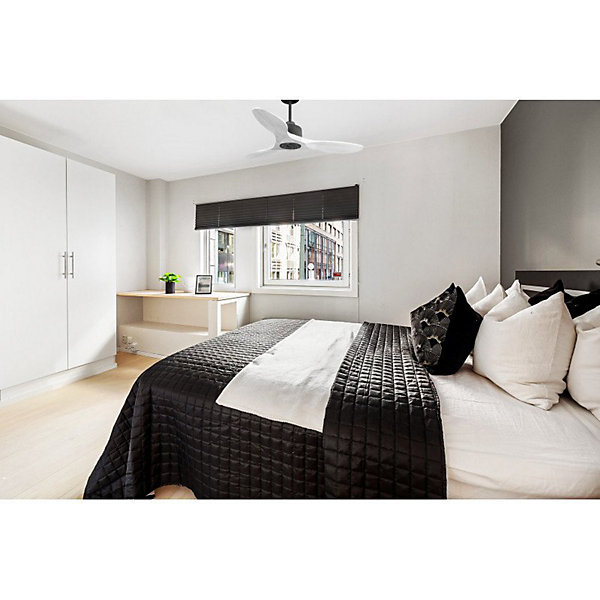 Modulo SlimRing - Super destratificateur et ventilateur DC 106 cm noirpales bois blanc idéal 10 à 20 m²