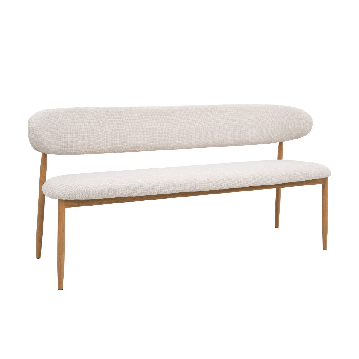 Giga Meubel Eetkamerbank Alexia - Stof - Beige/Naturel - 160x55x77cm