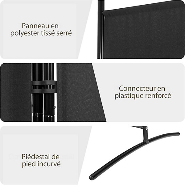 Paravent 3 Panneaux, avec Conception Pliable, Ecran de Confidentialite Partition, Tissu Polyester, pour Chambre, Bureau (Brun)