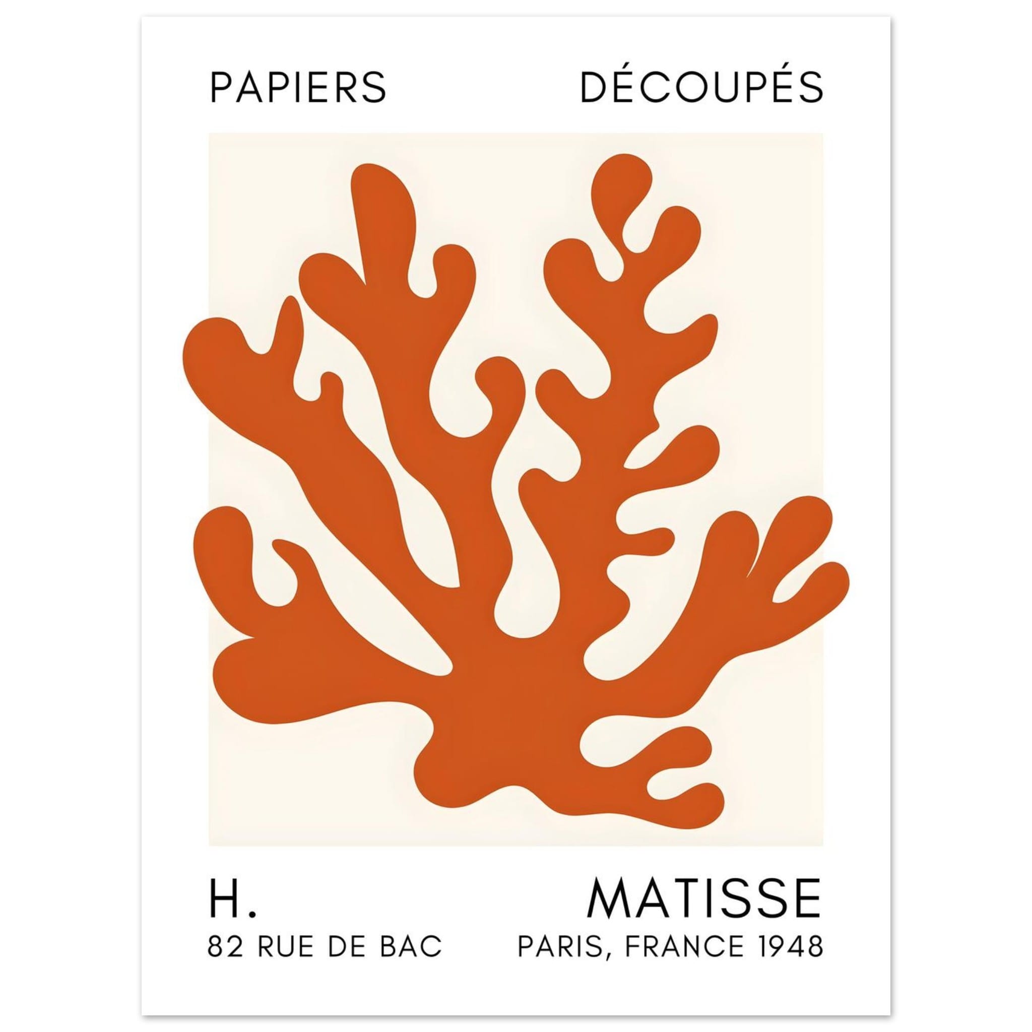 Artfulprints Poster Matisse – Saltflower shapes orange  - 30x40 cm - Oranje