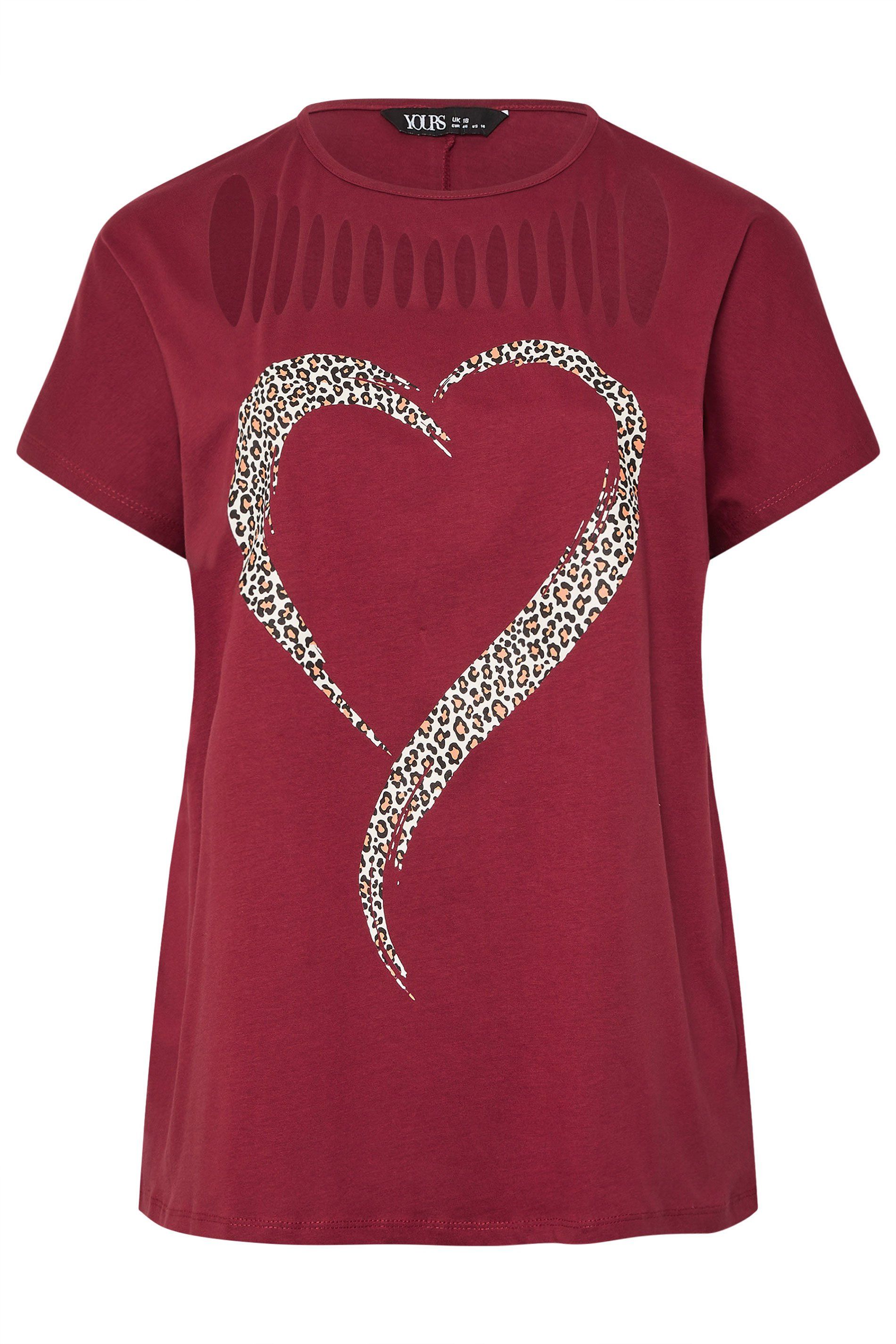 Yours Heart Slash Detail T-Shirt