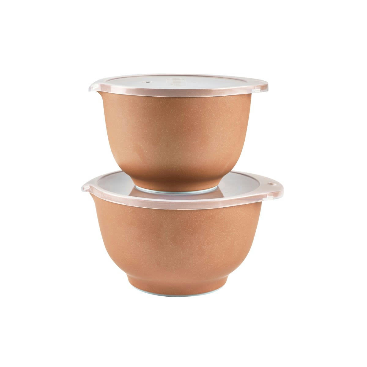 MARGRETHE - Ensemble saladiers en plastique orange clair - Lot de 2