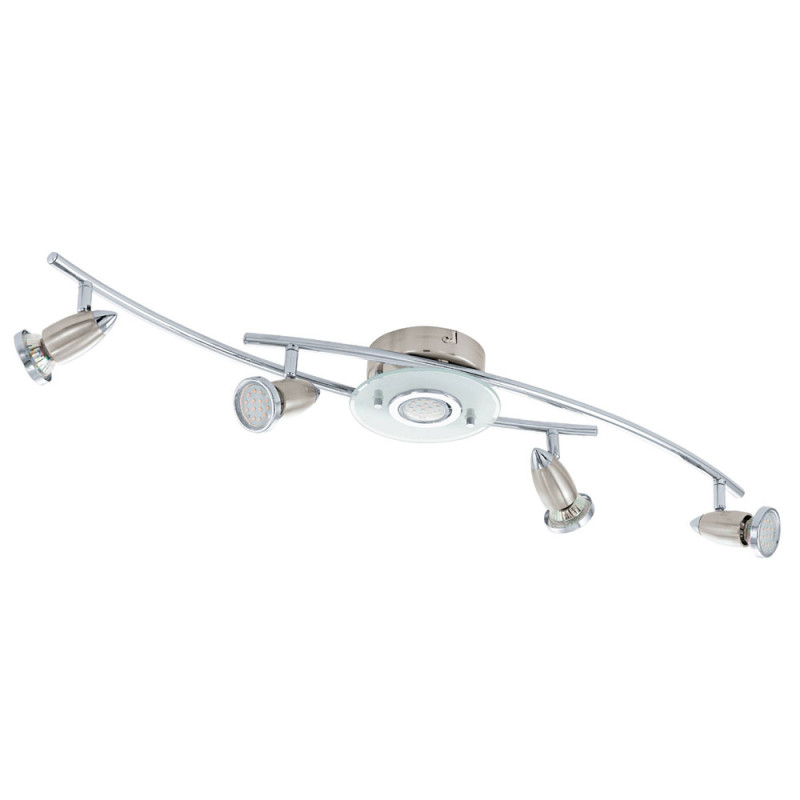 Plafonnier LED Vallida nickel mat et chrome GU10 5 x 2,8 W EGLO