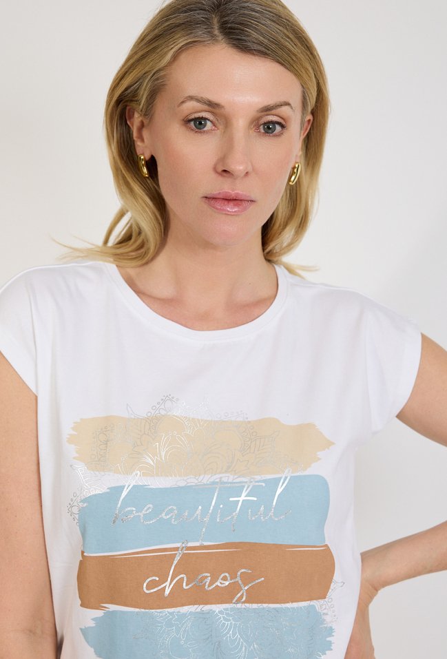 Biały t-shirt damski z napisem