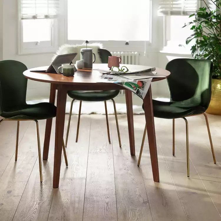 Habitat Skandi Walnut Veneer Round 4 Seater Table