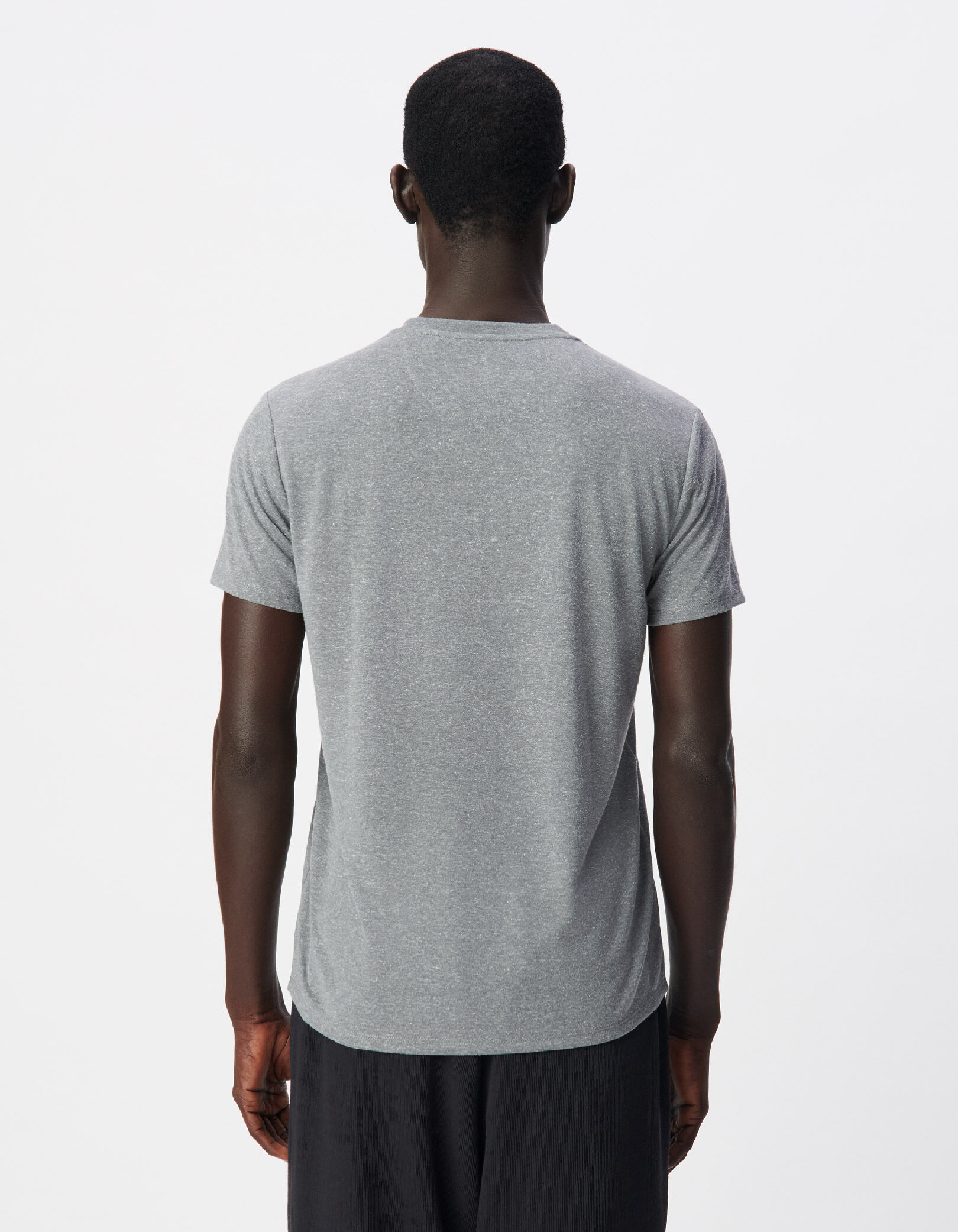 T-shirt col rond gris chiné DRY FAST Homme