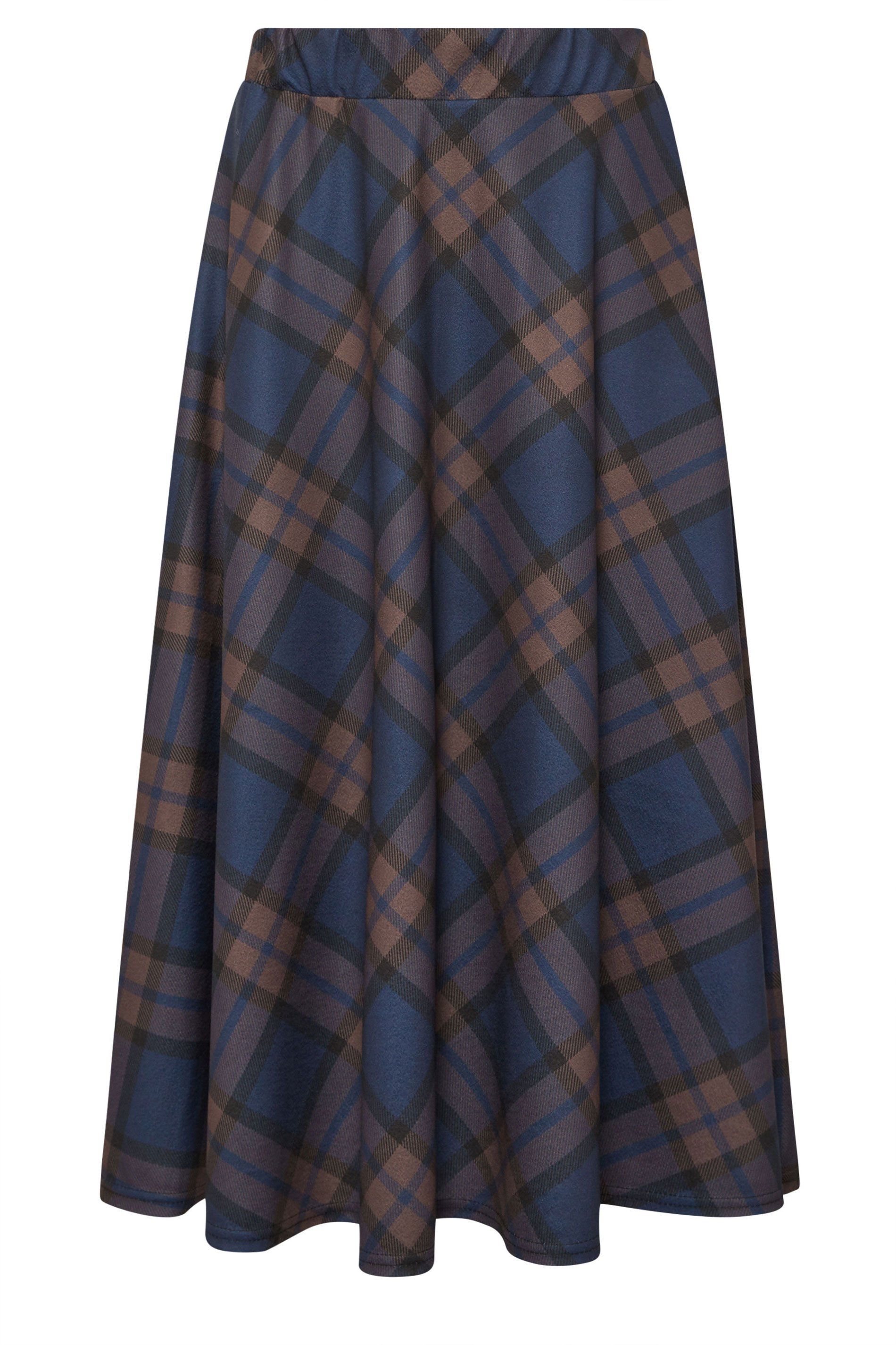 PixieGirl Petite Check Midi A-Line Skirt