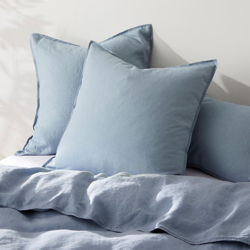Vintage Washed Linen Dusk Blue Quilt Cover + Separates