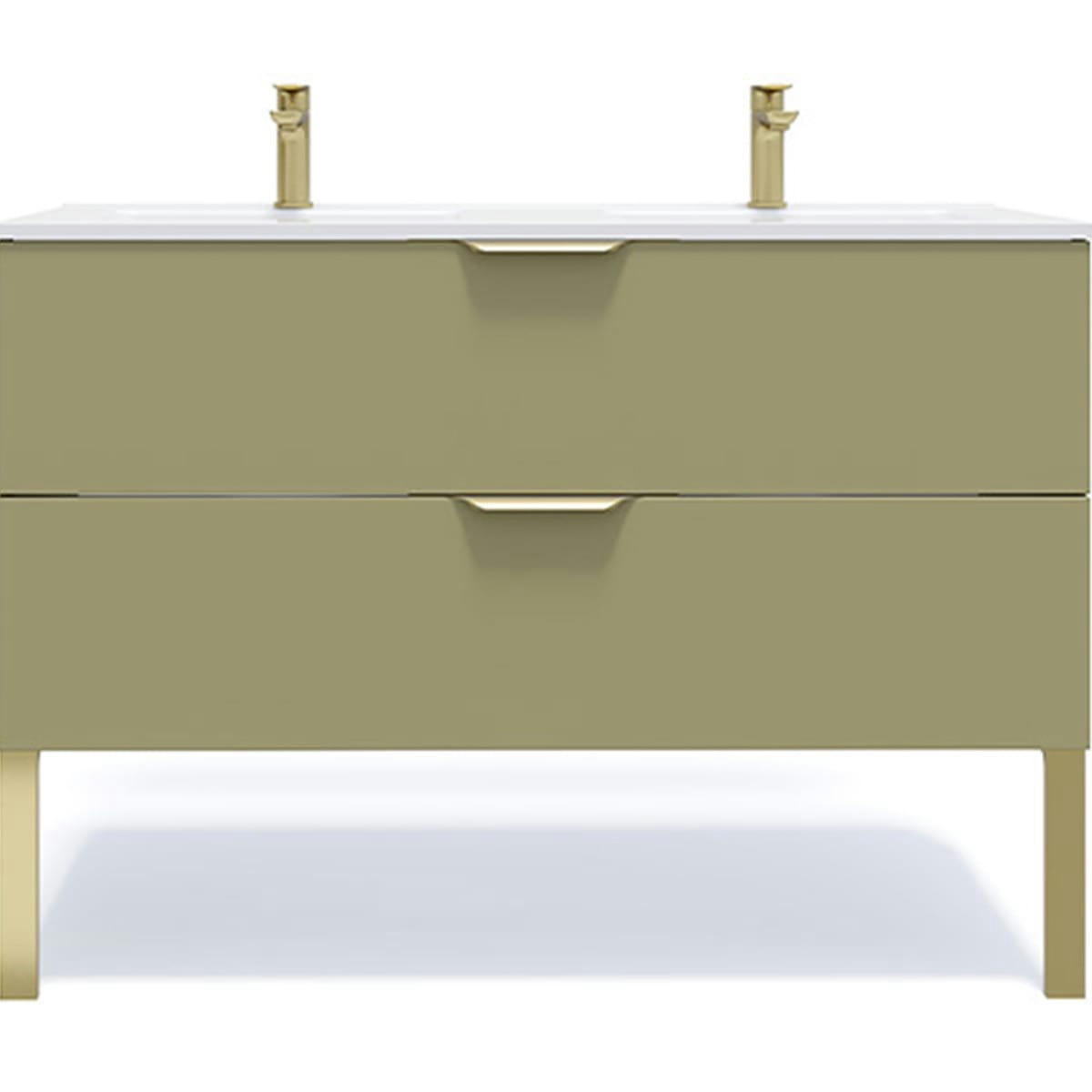 VENICE - Meuble salle de bain double vasque 120cm 2 tiroirs Vert