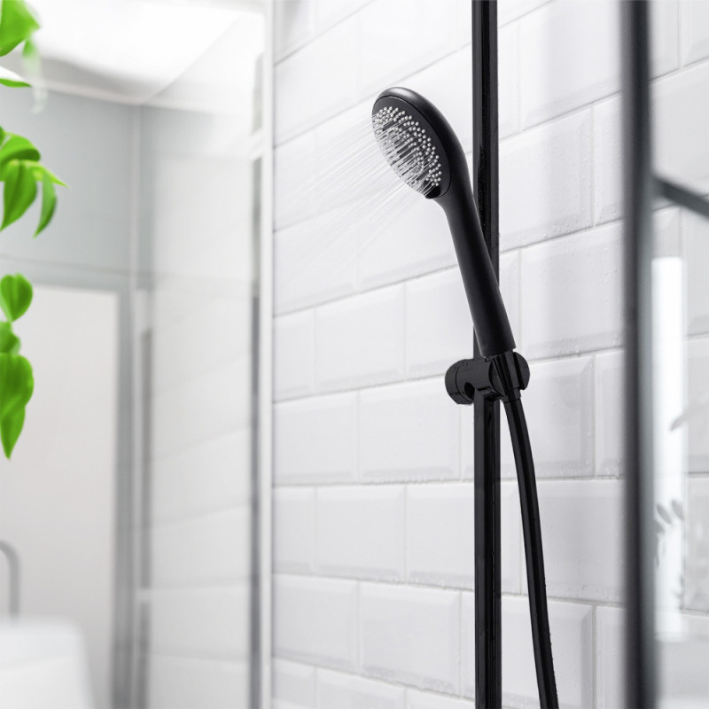 Douchette Watersaving 3 jets noire Ø 11 cm WENKO
