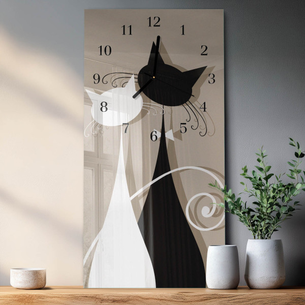 Designerski zegar 30x60 Koty zegar ścienny