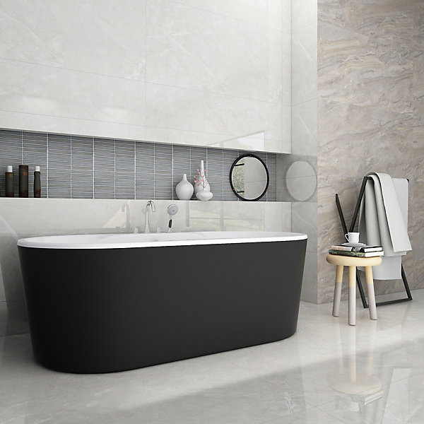Mosaïque céramique gris L. 29,5 x l. 29,8 cm GoodHome