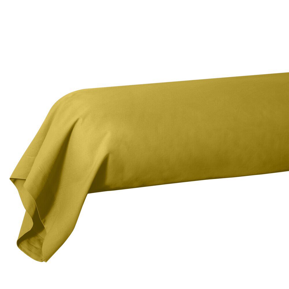 Taie de traversin 85x185cm 100% coton jaune moutarde