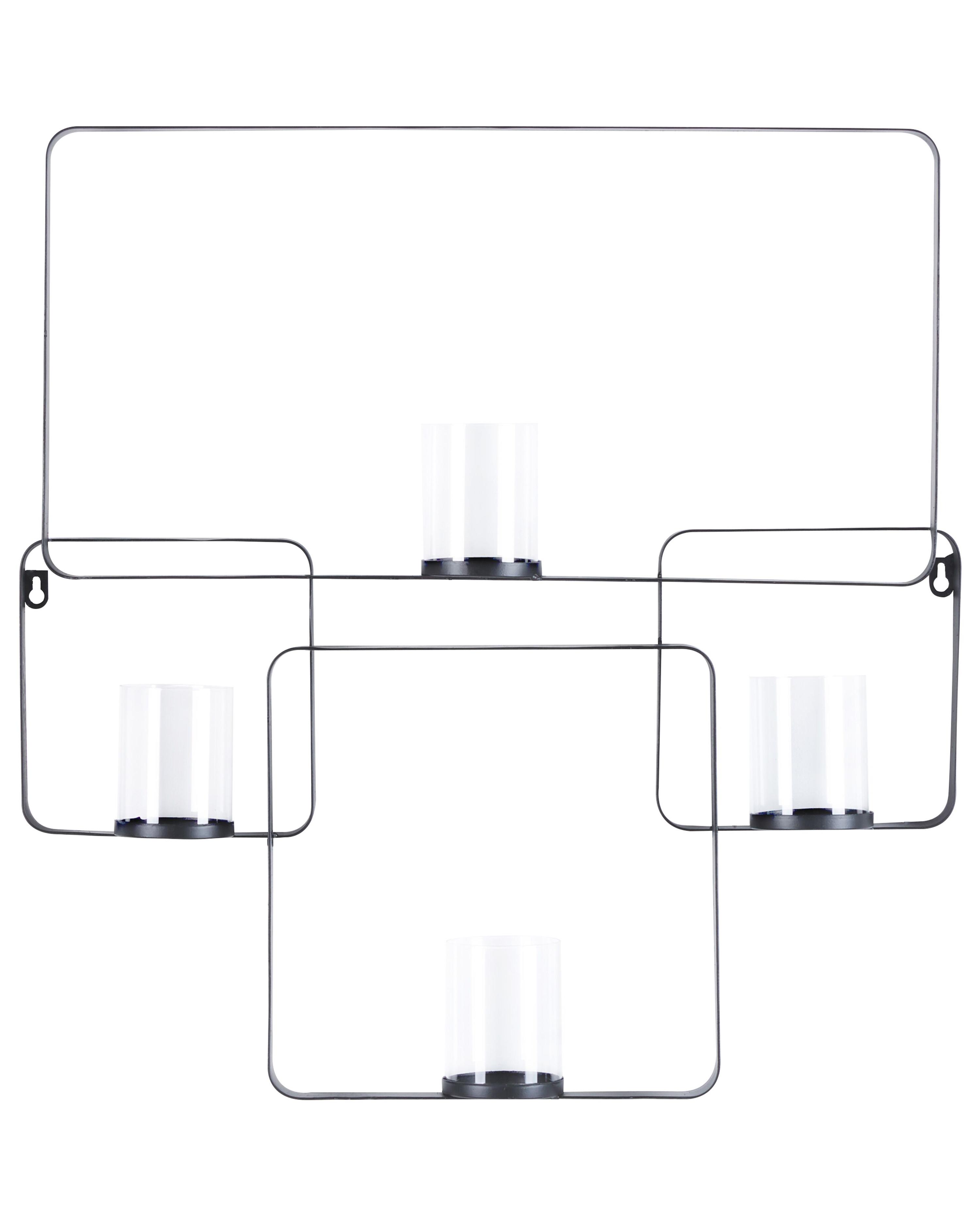 Wall Candle Holder PALAWAN Metal 65 cm Black