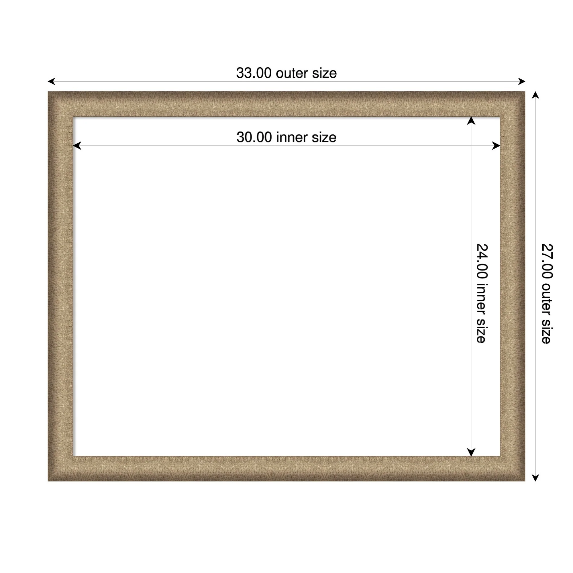 Amanti Art Elegant Brushed Bronze Narrow Framed Dry Erase Magnetic Board