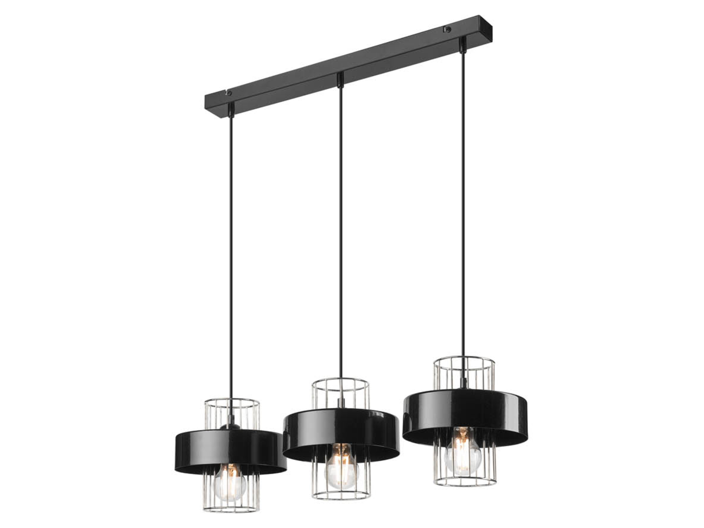 Lampa wisząca Joy3-punktowa metalowa czarna