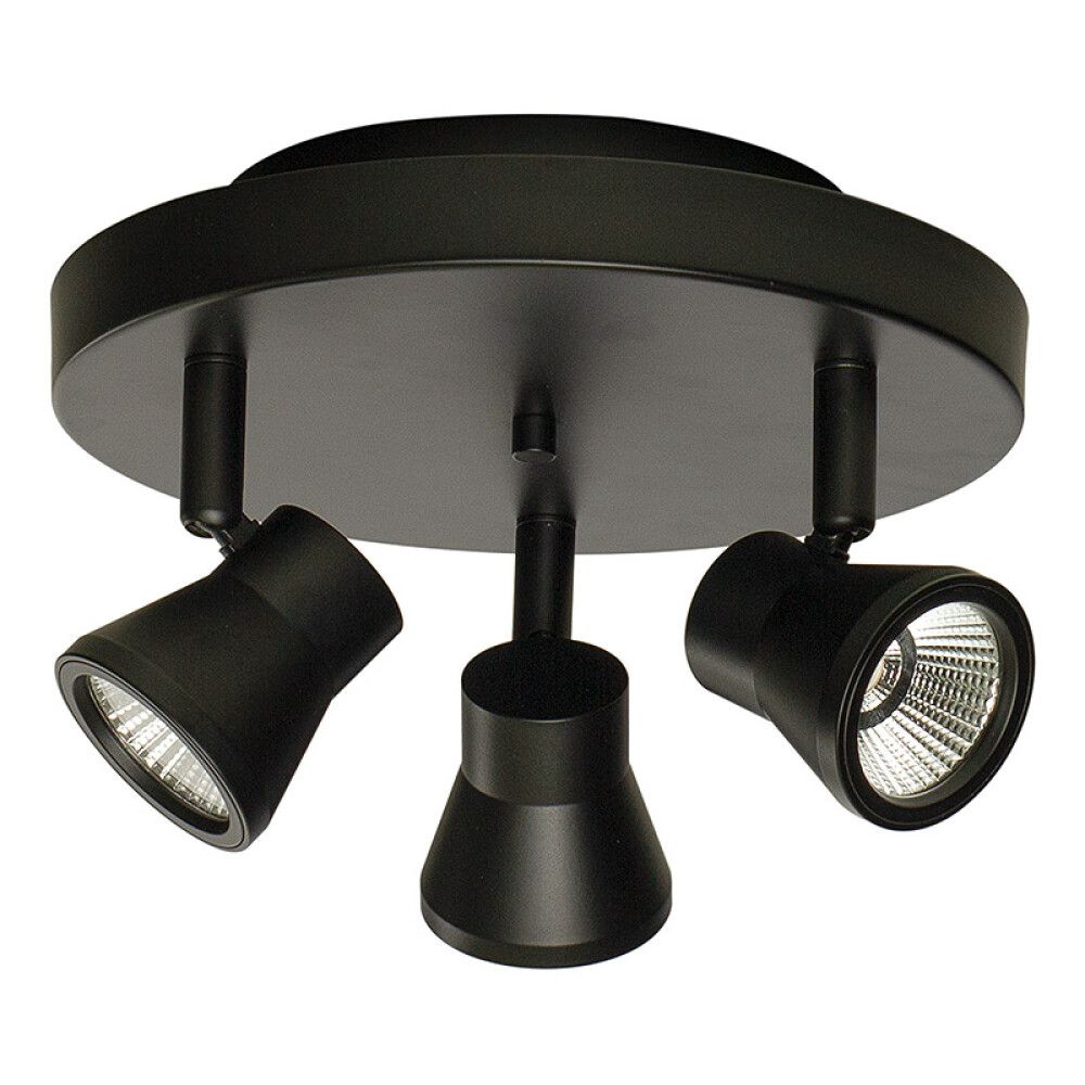 SPOTRONDELL ANETA LIGHTING PLUTO 3:A RUND LED DIMBAR SVART
