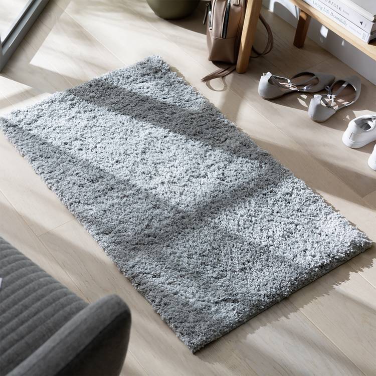 Habitat Shimmer Grey Cut Pile Rug - 80x150cm