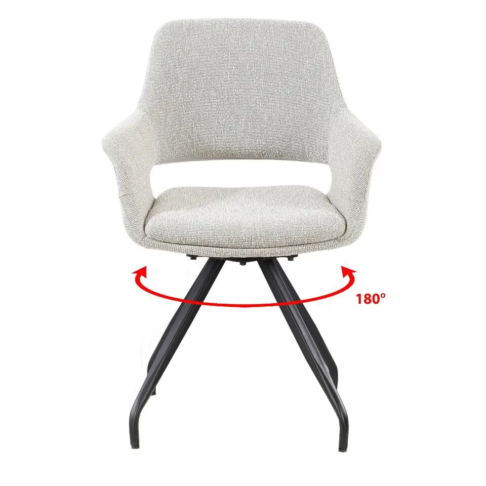 Livingfurn - Eetkamerstoel Capp Beige Lodge Set van 2 - 61x61x88cm