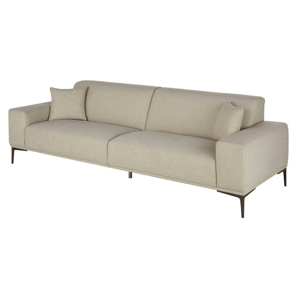 Tokyo - Canapé 3/4 places gris clair chiné