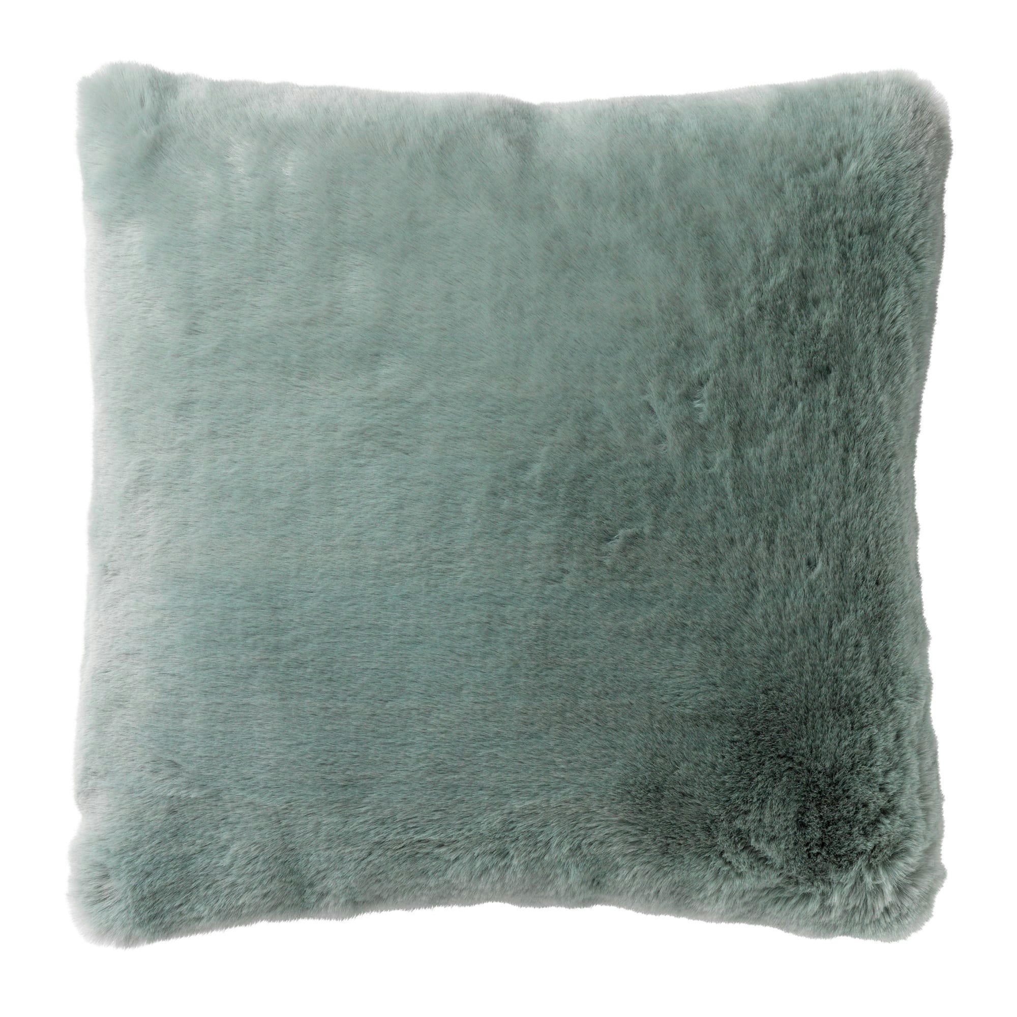 ZAYA - Coussin - vert fausse fourrure 45x45 cm uni