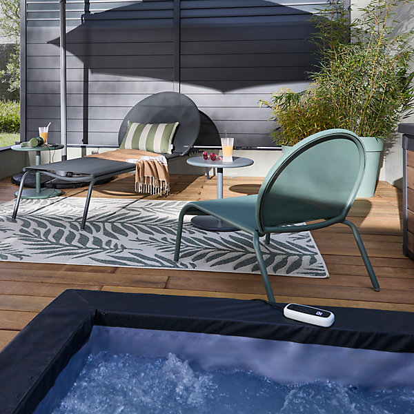 Bain de soleil aluminium et textilène Pop gris Arcane