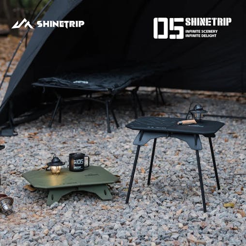 NNEOBA Ultralight Dual-Purpose Camping Adjustable Folding ABS Table Blac