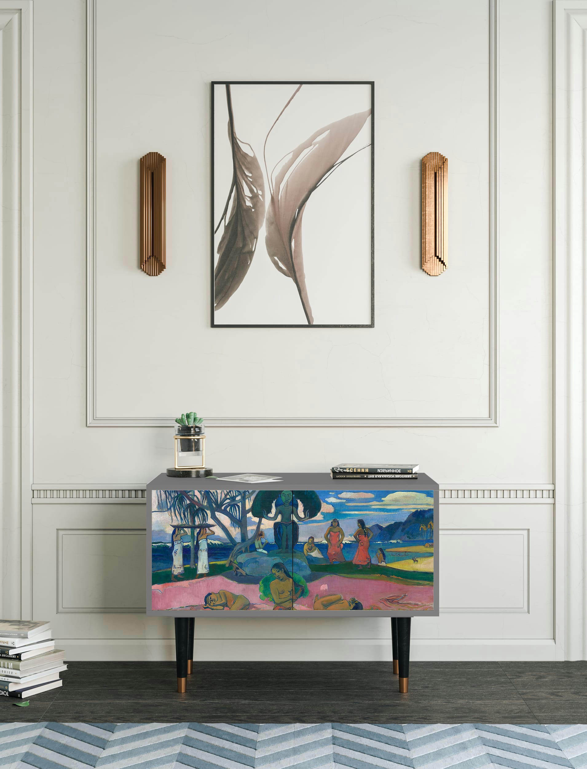 DAY OF THE GOD BY PAUL GAUGUIN - Buffet bas  multicolore 2 portes L 94 cm