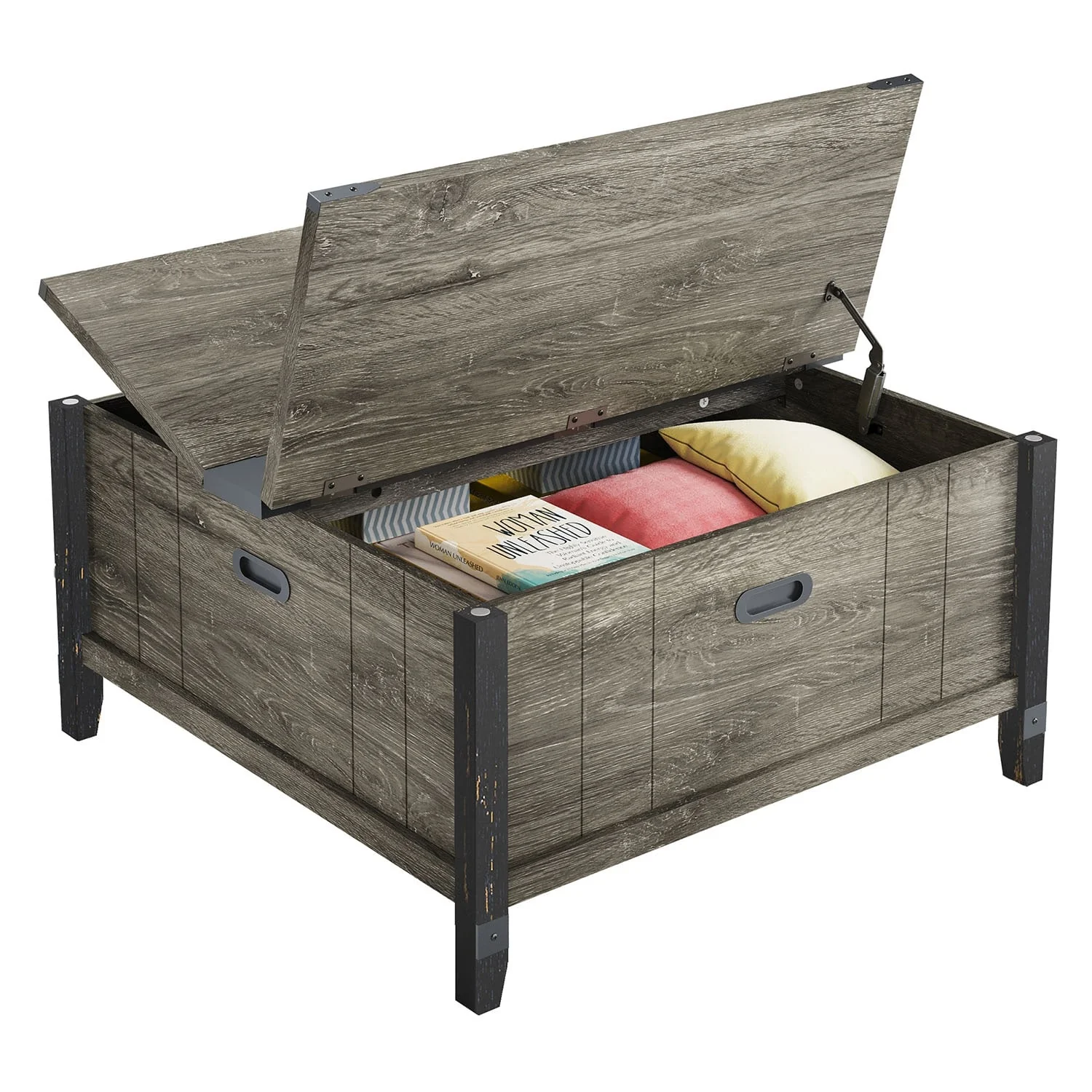 Farmhouse Lift Top Square Coffee Table with Storage