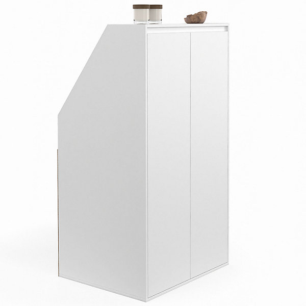 Armoire sous pente 2 portes TOMI 60 x 50 x 110/70 cm blanc