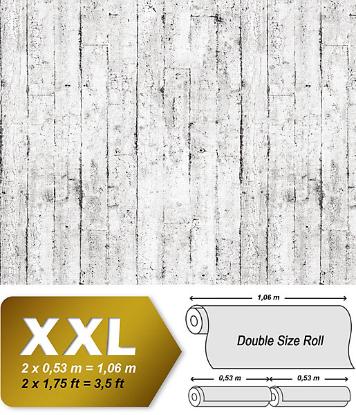 Papier peint aspect bois EDEM 81108BR05 papier peint gaufré à chaud avec dos intissé légèrement texturé au style shabby chic mat b