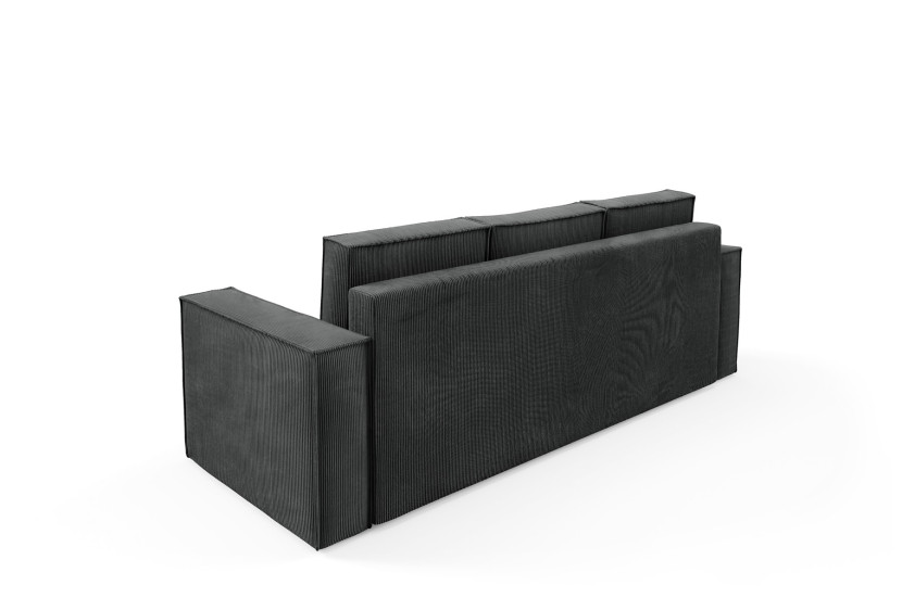 Elegancka szara sofa sztruksowa RODA z funkcją spania