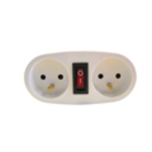 Biplite domino interrupteur 2x16A - blanc - Chacon