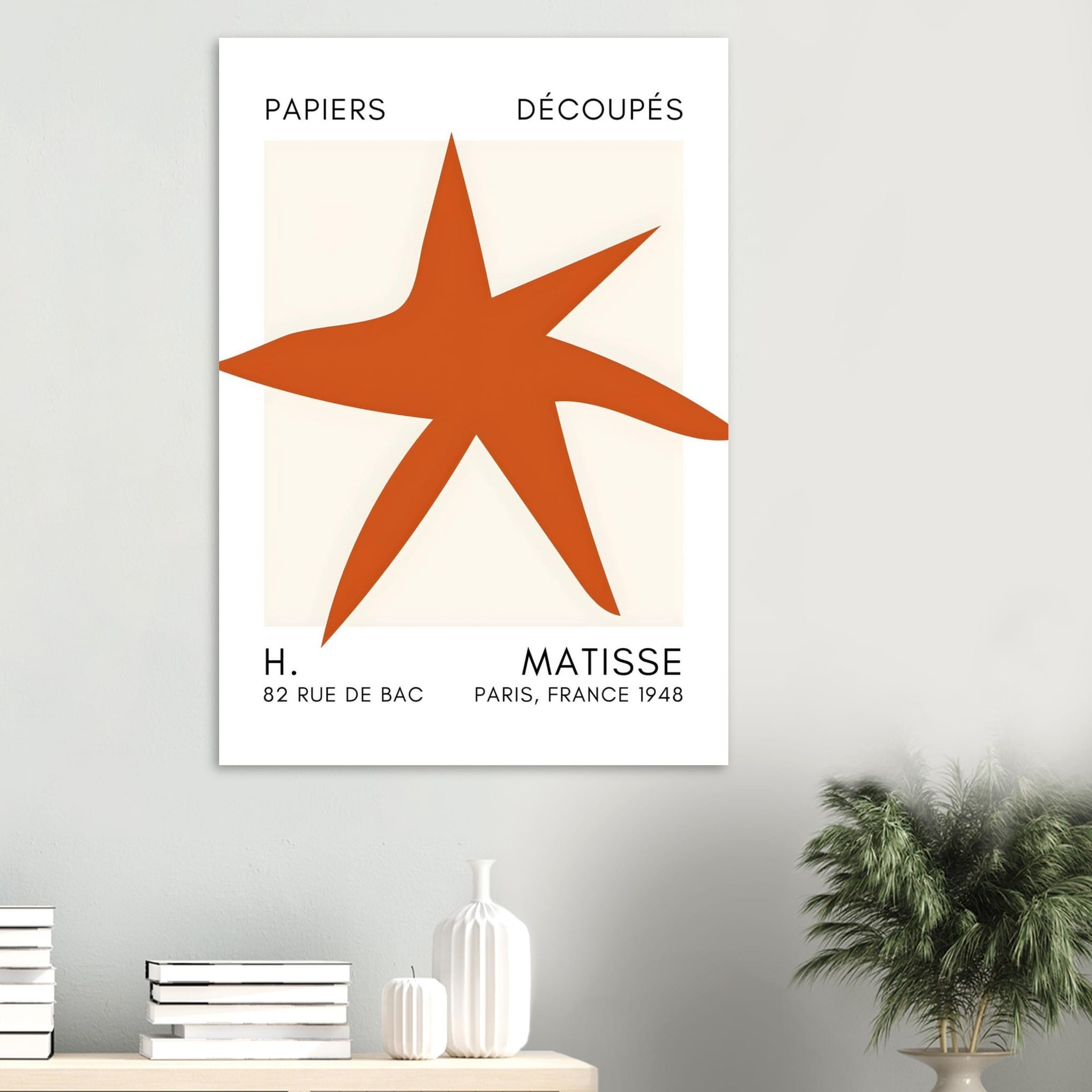 Artfulprints Poster Matisse – Star of the sea orange  - 70x100 cm - Oranje
