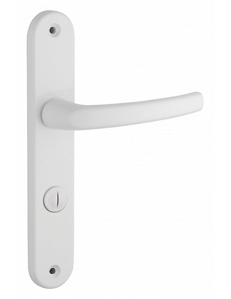 Ensemble de poignées pour salle de bain et toilette Sultane à condamnation, carré 7mm, entr'axes 195mm, blanc - THIRARD