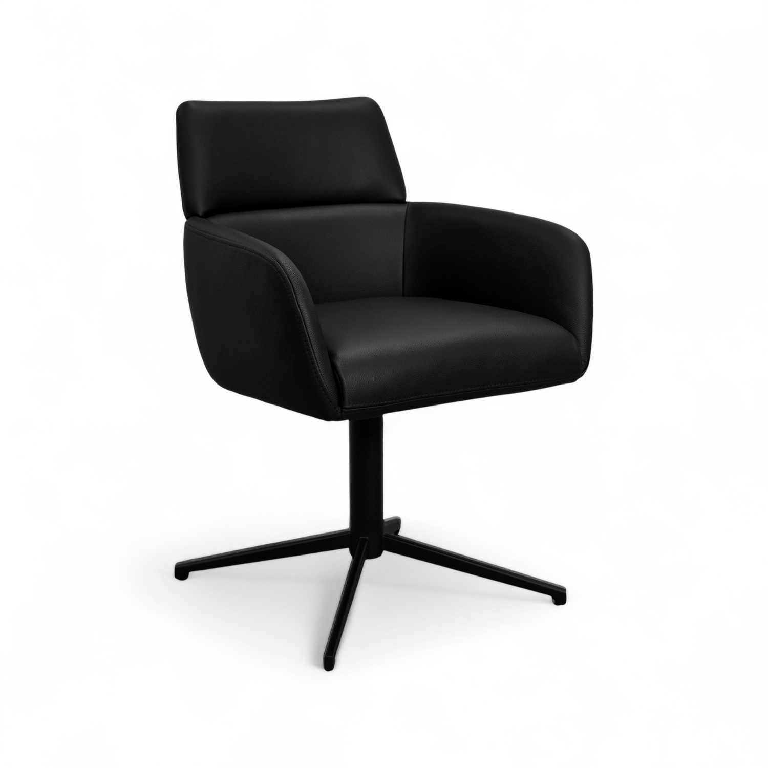 Furnhouse eetkamerstoelen armleuning Marco - Zwart - Leer