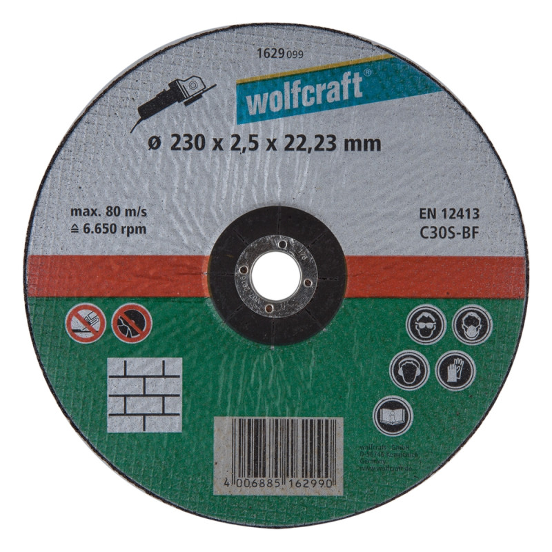 Disque à tronçonner la pierre avec moyeu déporté Ø 230 x 2,5 mm WOLFCRAFT