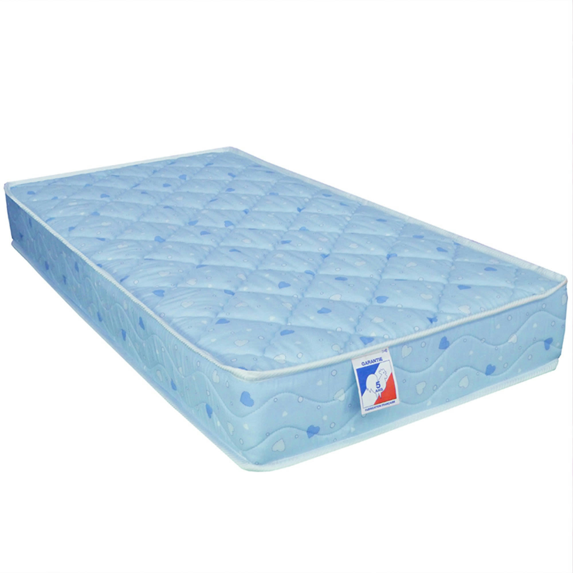 BEBE CALIN - Matelas bébé 100% coton mousse bleu 70x140