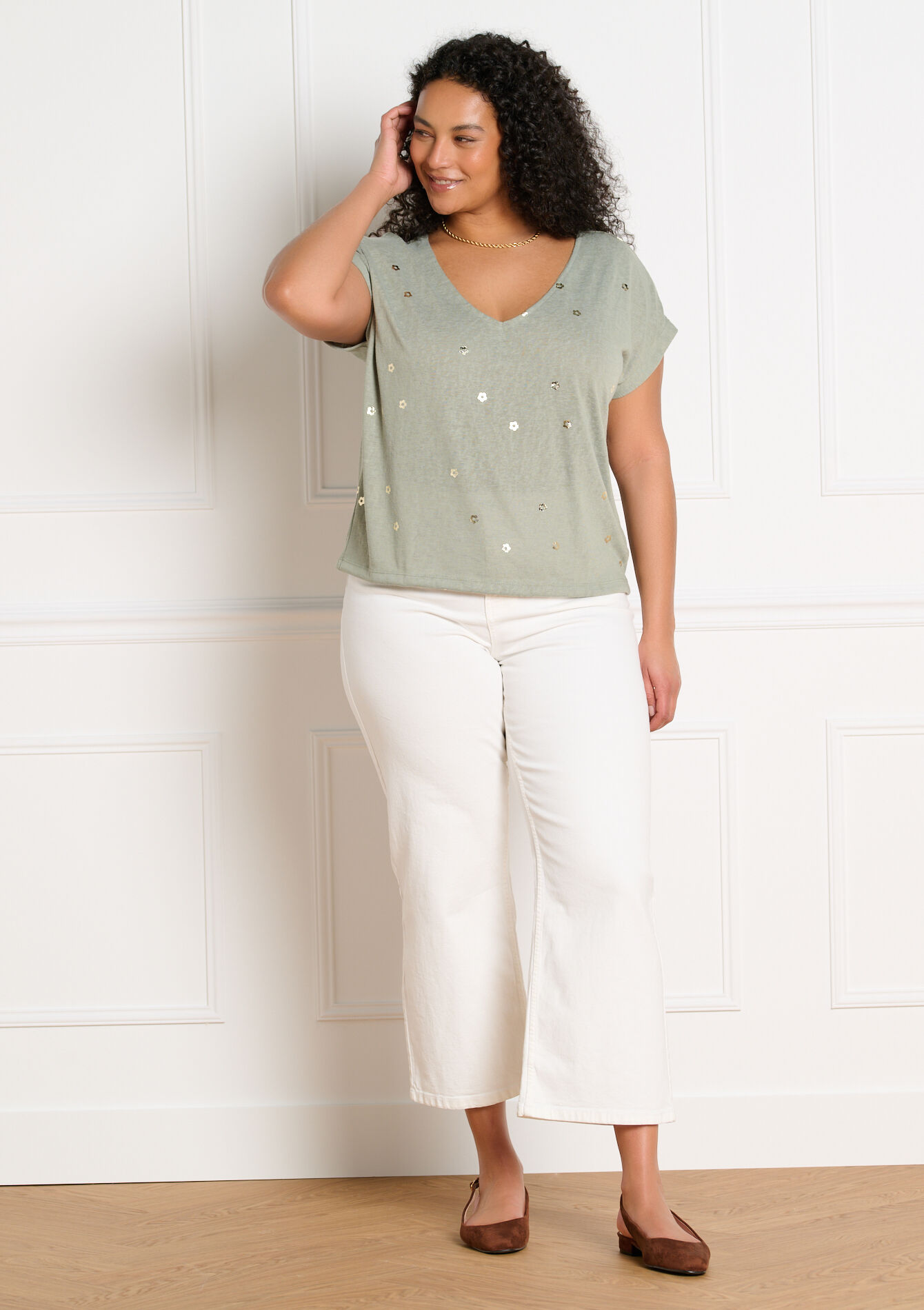 T-shirt met folieprint