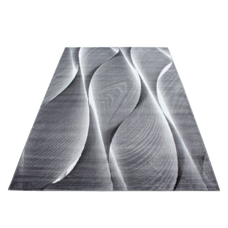 Dywan nowoczesny Parma wstęgi szaro-czarny 140 cm x 200 cm