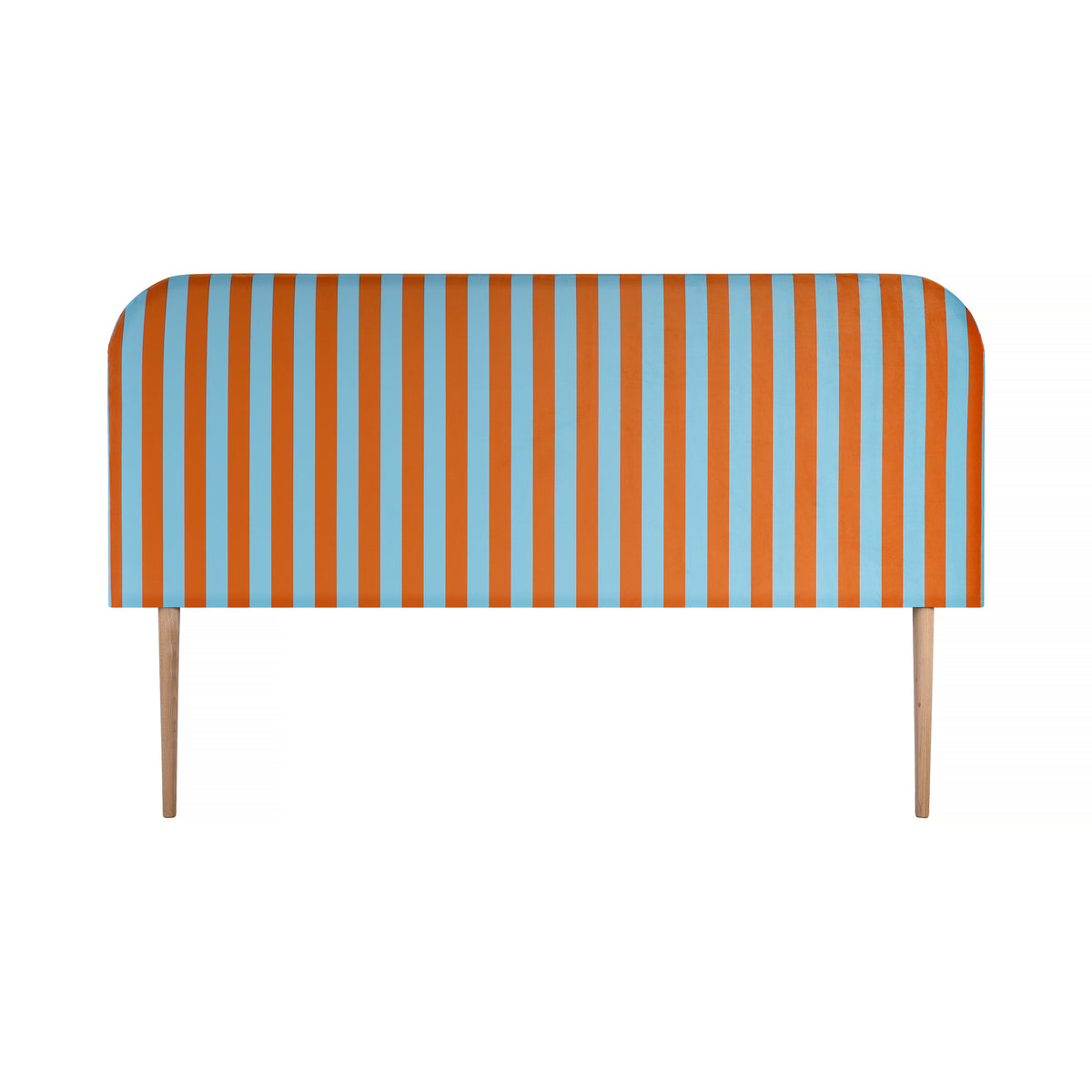Really Nice Things hoofdbord Eddie - velvet - strepen koper blauw