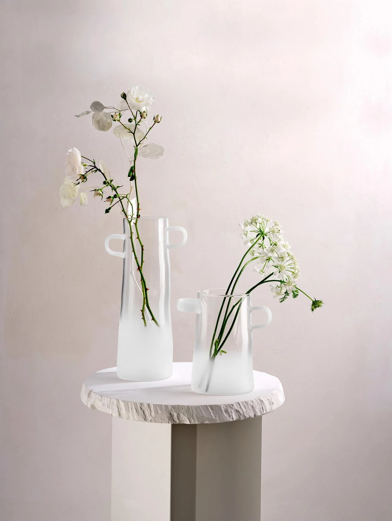 vase, frosted