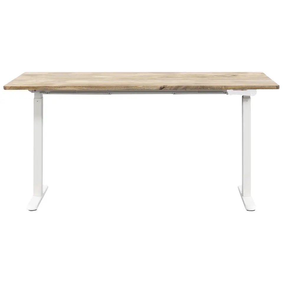 Bureau Homeworx zit/sta handmatig verstelbaar - mangohout/wit - 75/118x160x80 cm