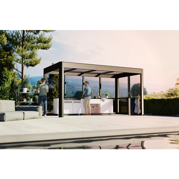 Pergola »SunCover«, Modern 4.2, (BxH): 443 cm x 229 cm, Wandstärke: 6 m, Acrylglas getönt